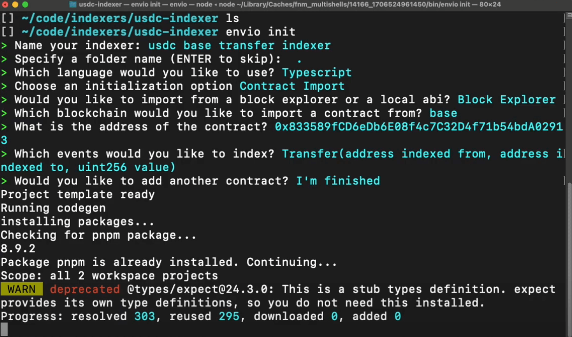 Completing contract import